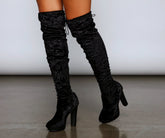 Luxe Lady Velvet Over-The-Knee Boots Newgew